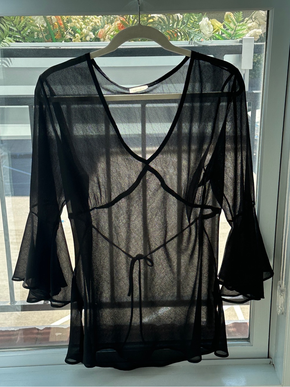 Zenobia sheer black top